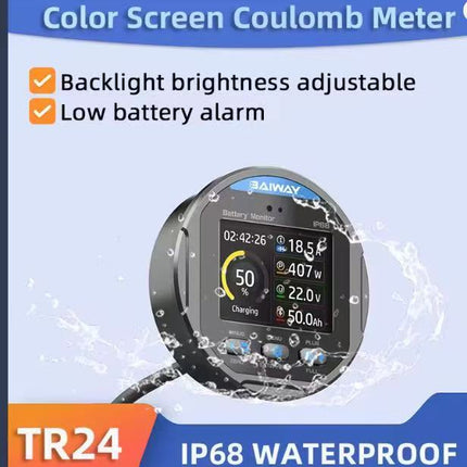 TR24 100A Battery Monitor Coulomb Meter Waterproof LCD for Lithium Solar RV - 02 TR24-3.jpg