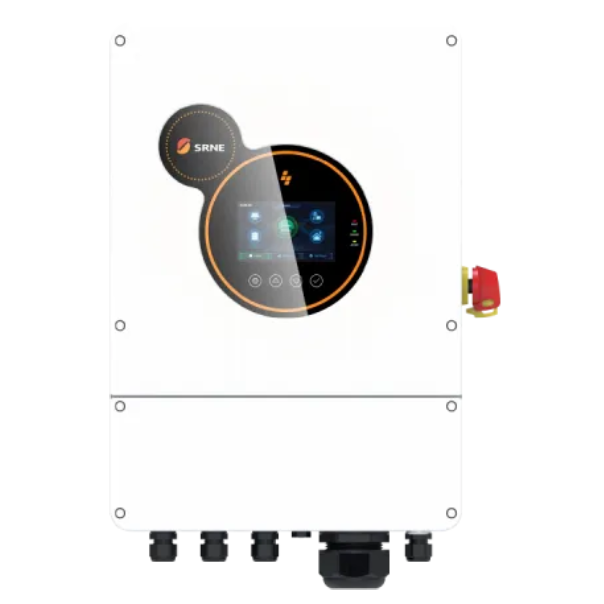 SRNE 6kW Single Phase Hybrid Inverter with 12 Panels 10.7kWh waterproof Battery - 02 front.png