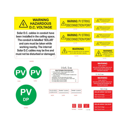 Solar Label Kit - Value Pack - Lithium Battery Lables included