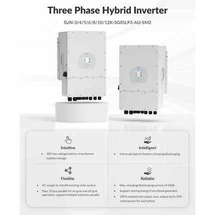 Deye 8kW Three Phase 2 MPPT Hybrid Inverter SUN-8K-SG05LP3-AU-SM2 - 03