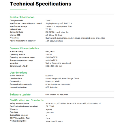 AUTEL 7.4kW 32A 50Hz Single Phase Type 2 MaxiCharger AC Lite - 04 4.png