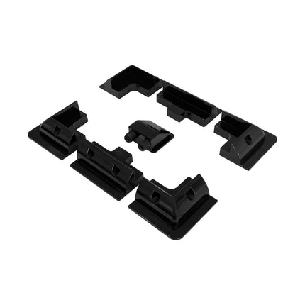 Black 7 Pcs Solar Panel Mounting Kit Drill-Free ABS Bracket Pass Through Boat RV