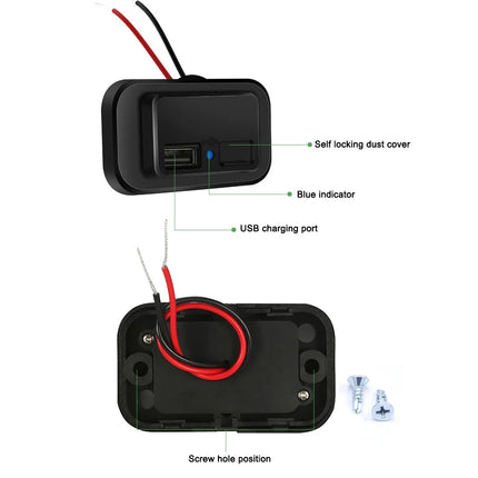 Dual USB 3.1A Car Charger Power Socket 12–24V with Dust Cover - 05 3.1a USB Chargers socket-5.jpg