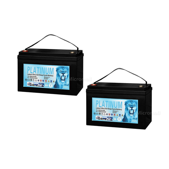 2x 2025 Solar Battery 90Ah 105Ah 100hr 12V AGM GEL 2.0 Deep Cycle Solar Battery