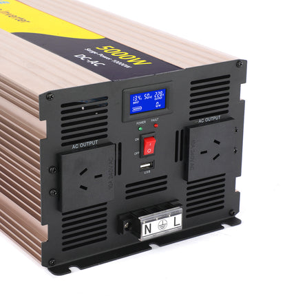 Pure Sinewave Inverter 5000W DC USB 12V-230V Converter Overload Protection