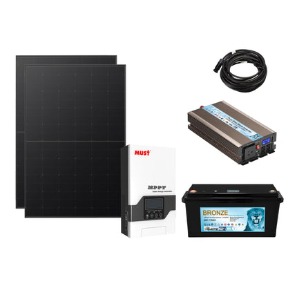 2025 Latest 5KWH 24V 2KW Off Grid LiFePO4 Lithium Battery Solar Kit