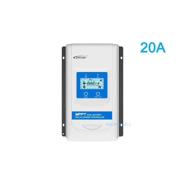 EPEVER New 20A Dual Battery MPPT Solar Controller DR2210N