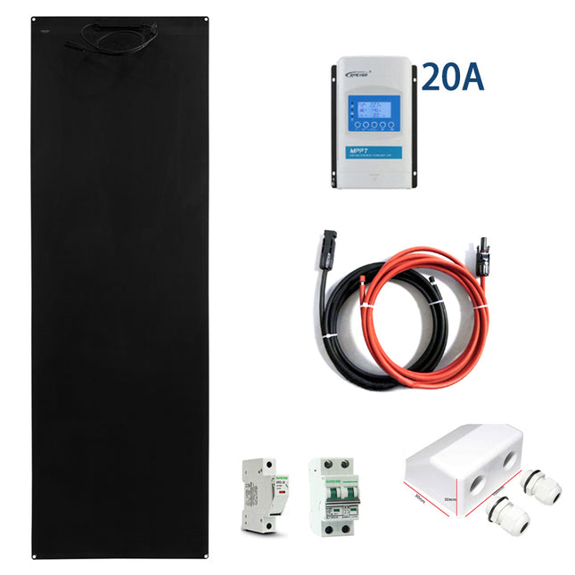 NEW - HPBC 200W Flexible Solar Panel with EPEVER 20A MPPT Controller Package