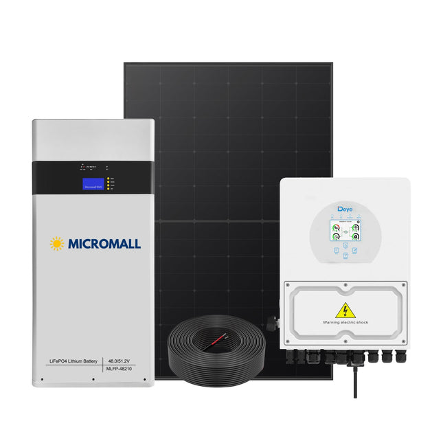 Deye 5kW Smart Hybrid Inverter with Solar Panels 10.7kWh Battery