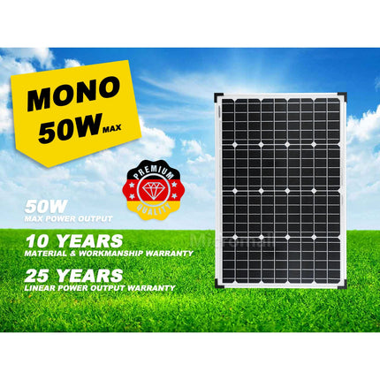 2025 Premium Grade A+ 50W Mono Crystalline Solar Panel 12V to 18V