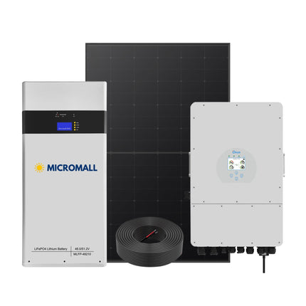 Deye 10kW Three Phase Smart Hybrid Inverter HPBC Solar Panels 10.7kWh Battery