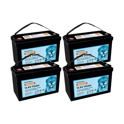 4X 12V 100Ah 110Ah Lithium Battery LiFePO4 Battery Deep Cycle Solar Battery