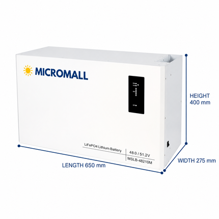 BTL-48V210M clear three-quarter view dimensions: length 650 mm, width 275 mm, height 400 mm