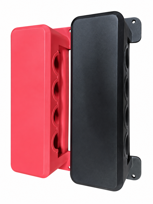 1 Pair M10 5-Post 600A Power Distribution Block Bus Bar with Cover