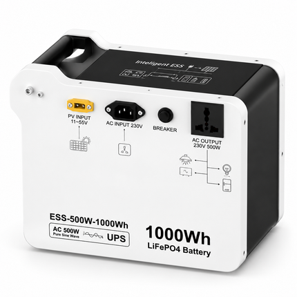 ESS-500W-1000Wh 1kWh LiFePO4 home battery storage power station