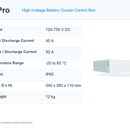 Deye GB-LB-Pro high-voltage battery cluster control box technical parameters