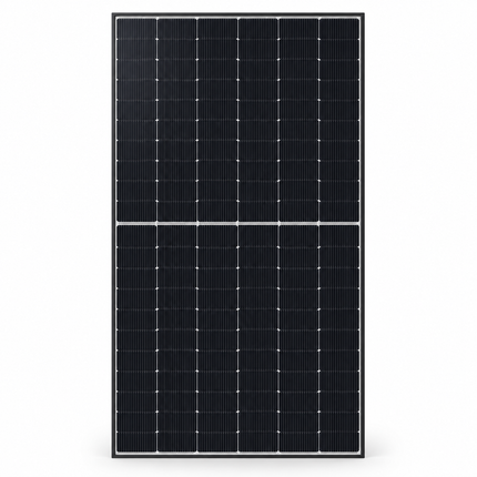 JA Solar JAM54D40-460/LR 460W N-Type Monofacial Black Frame Solar Panel on white background