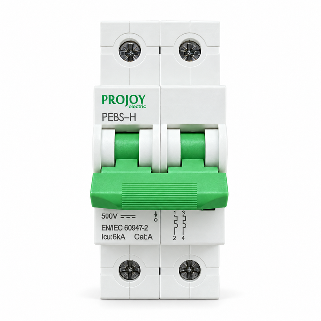 PROJOY DC Miniature Circuit Breaker PEBS-H-63 Series 32A 2P 500V