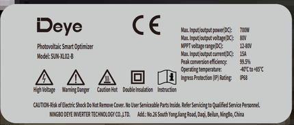 Deye SUN-XL02-B 700W PV Module Optimizer