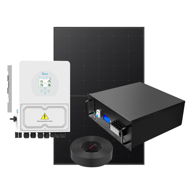 Deye 3kW Smart Hybrid Inverter with Solar Panels 5kWh Battery