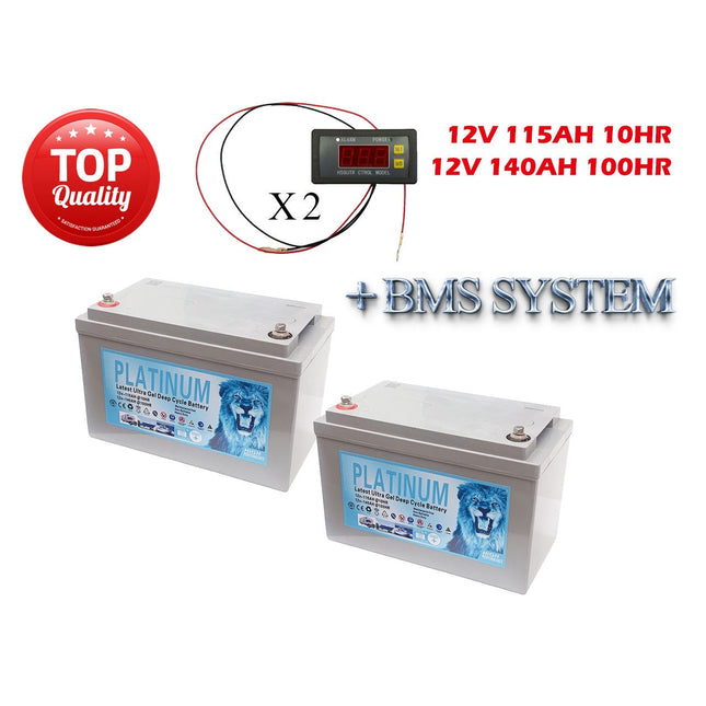 2X 2025 Platinum Lead Acid AGM + GEL 2.0 115Ah 140Ah 12V Deep Cycle Battery