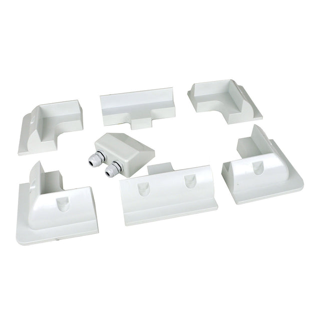 7-Piece Drill-Free Solar Panel Mounting Kit - ABS Brackets Pass-Through for Boat