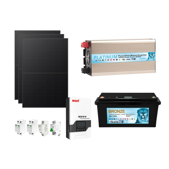 7KWH 24V 3KW Off Grid LiFePO4 Lithium Battery Solar Kit