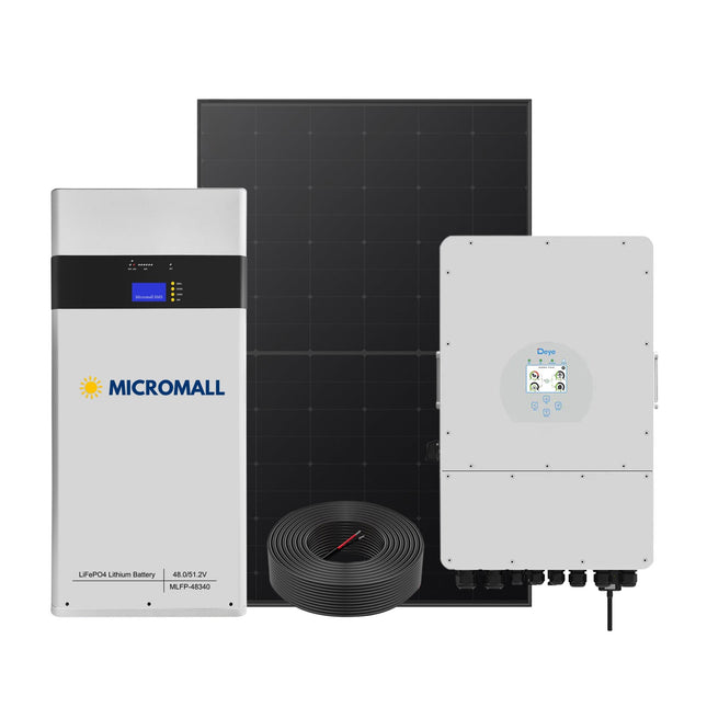 Deye 10kW Three Phase Smart Hybrid Inverter HPBC Solar Panels 17.4kWh Battery