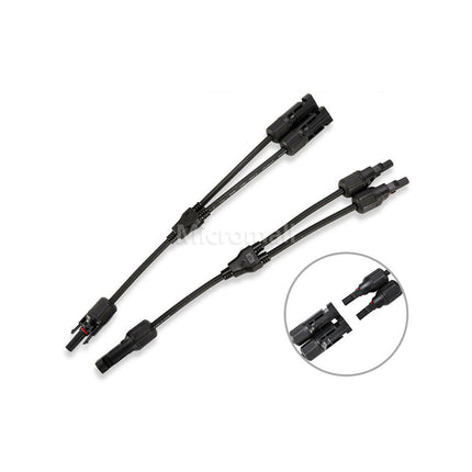 MC4 Y Branch Connectors Pair - 2 in 1 Solar Panel Cable Connector