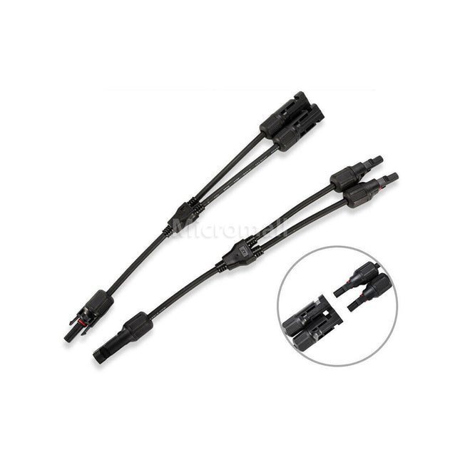 MC4 Y Branch Connectors Pair - 2 in 1 Solar Panel Cable Connector