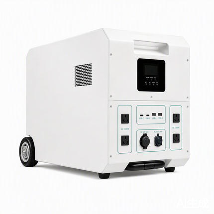 Micromall ALL-B5K-H 5kW 5.22kWh portable all-in-one solar power station angled front view