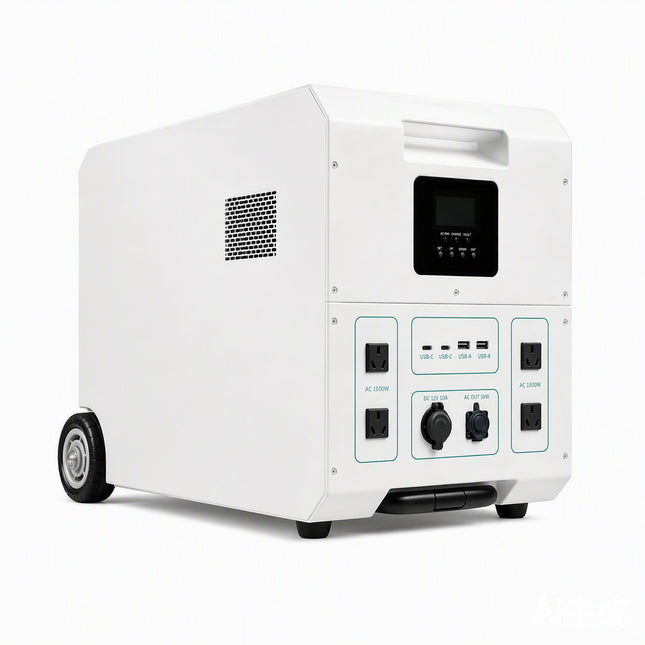 Micromall ALL-B5K-H 5kW 5.22kWh portable all-in-one solar power station angled front view