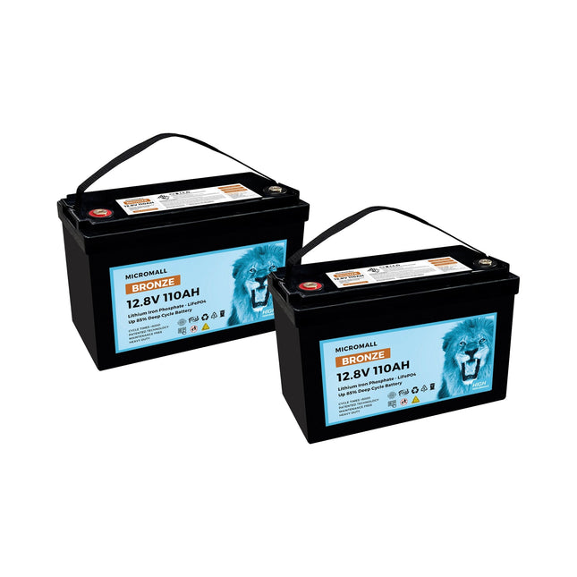 2X 12V 100Ah 110Ah Lithium Battery LiFePO4 Battery Deep Cycle Solar Battery