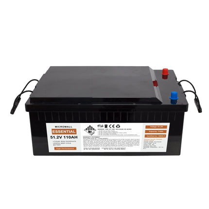 Micromall Essential BTL-48V110H NZ-48110H LiFePO4 battery rear and label view