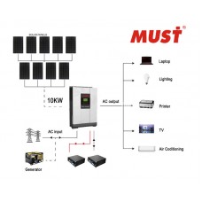 2024 Mustpower 23220WH 48V 10kW Off-Grid Solar Kit with LiFePO4 Battery