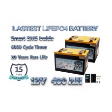 2024 Upgraded 12V 400Ah LiFePO4 Battery Deep Cycle Solar Power Bank