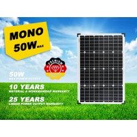 2024 Premium Grade A+ 50W Mono Crystalline Solar Panel 12V to 18V