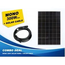 Combo Deal - Premium 300W Mono Solar Panel (12V/24V/31.5V) + Extension Cable
