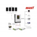 2024 Mustpower 10KWH 24V 3KW Off-Grid Solar Kit with Carbon Battery - Micromall Solar