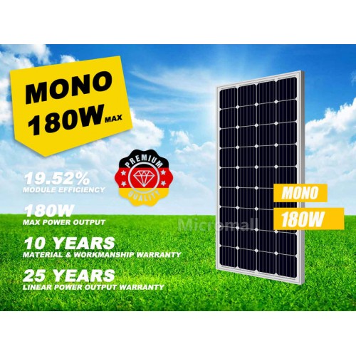 2024 High-Quality A+ 180W 12V to 18V Monocrystalline Solar Panel Charger