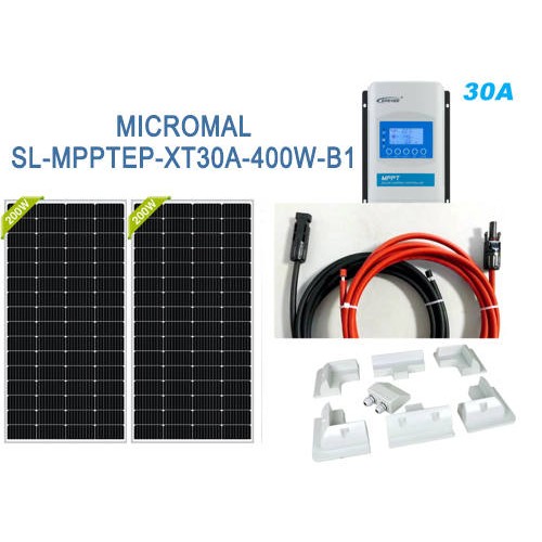 RV Solar Kit - 400W Panel with 30A EPEVER MPPT Controller + ABS Mounting Kit - Micromall Solar